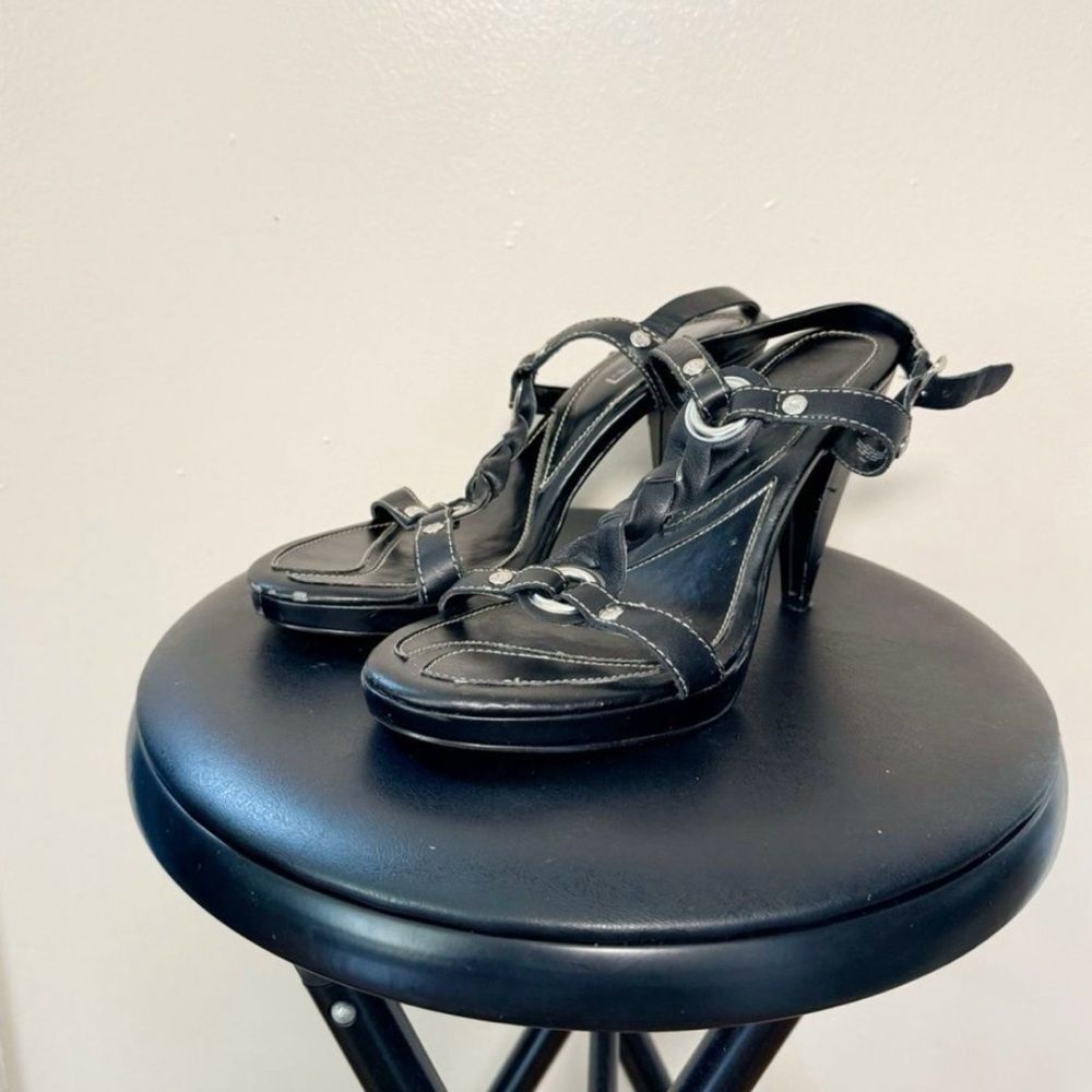 CLEARANCE! Black Harley-Davidson High Heeled Leather Sandals Size 8 EUC